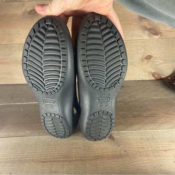 Crocs kadee womens size 8 shoes black rubber slip on comfort flats sandals - Picture 7 of 8